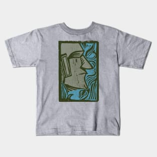 Wood Cut Moai Kids T-Shirt